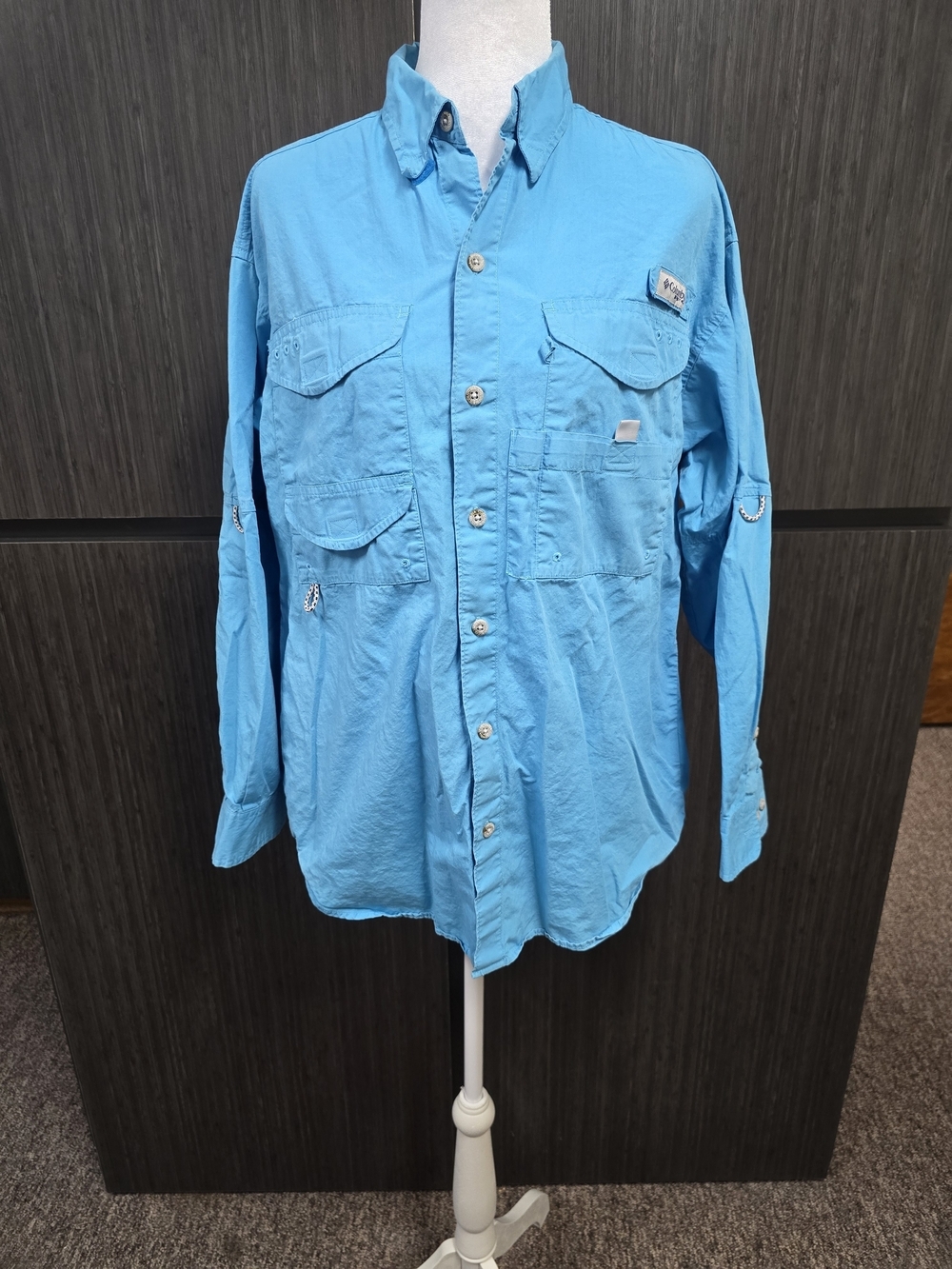 Columbia PFG Women’s XS Blue Long Sleeve Vented Fishing Shirt Button Up